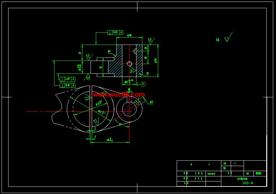（全套CAD）撥叉831007的工藝規程及鉆削φ8mm孔工序專用夾具（終稿）CAD截圖03