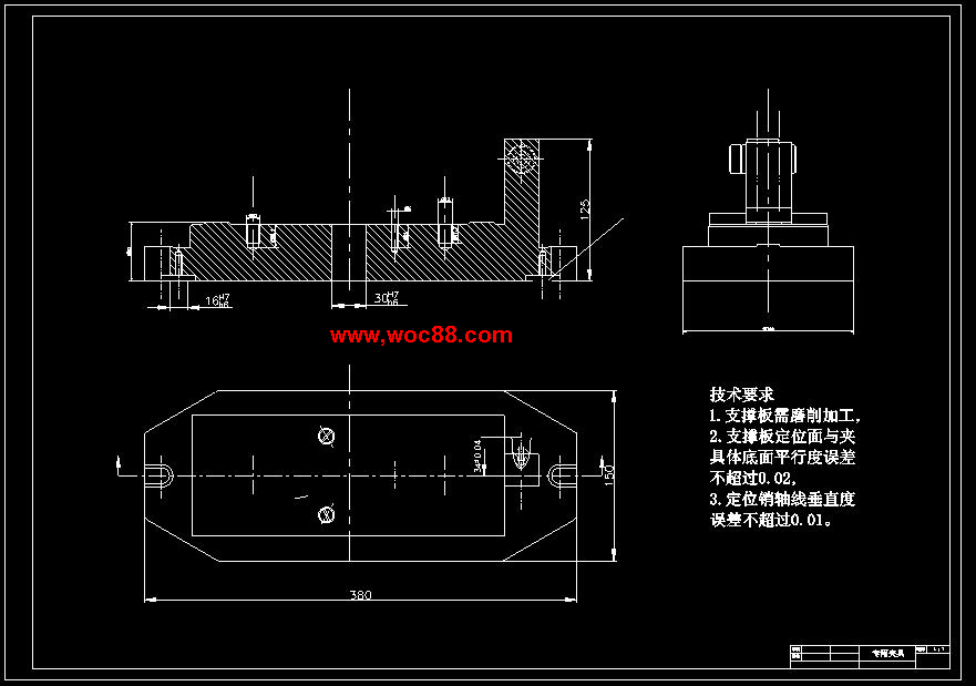 （全套CAD）CA6140機床法蘭盤[831004]3銑φ100面夾具設計（終稿）CAD截圖02
