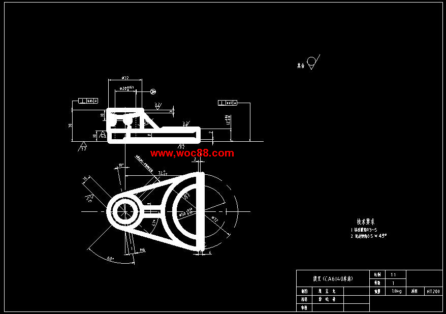（全套CAD）撥叉831008的工藝規程及鉆擴φ50孔夾具設計（終稿）CAD截圖04